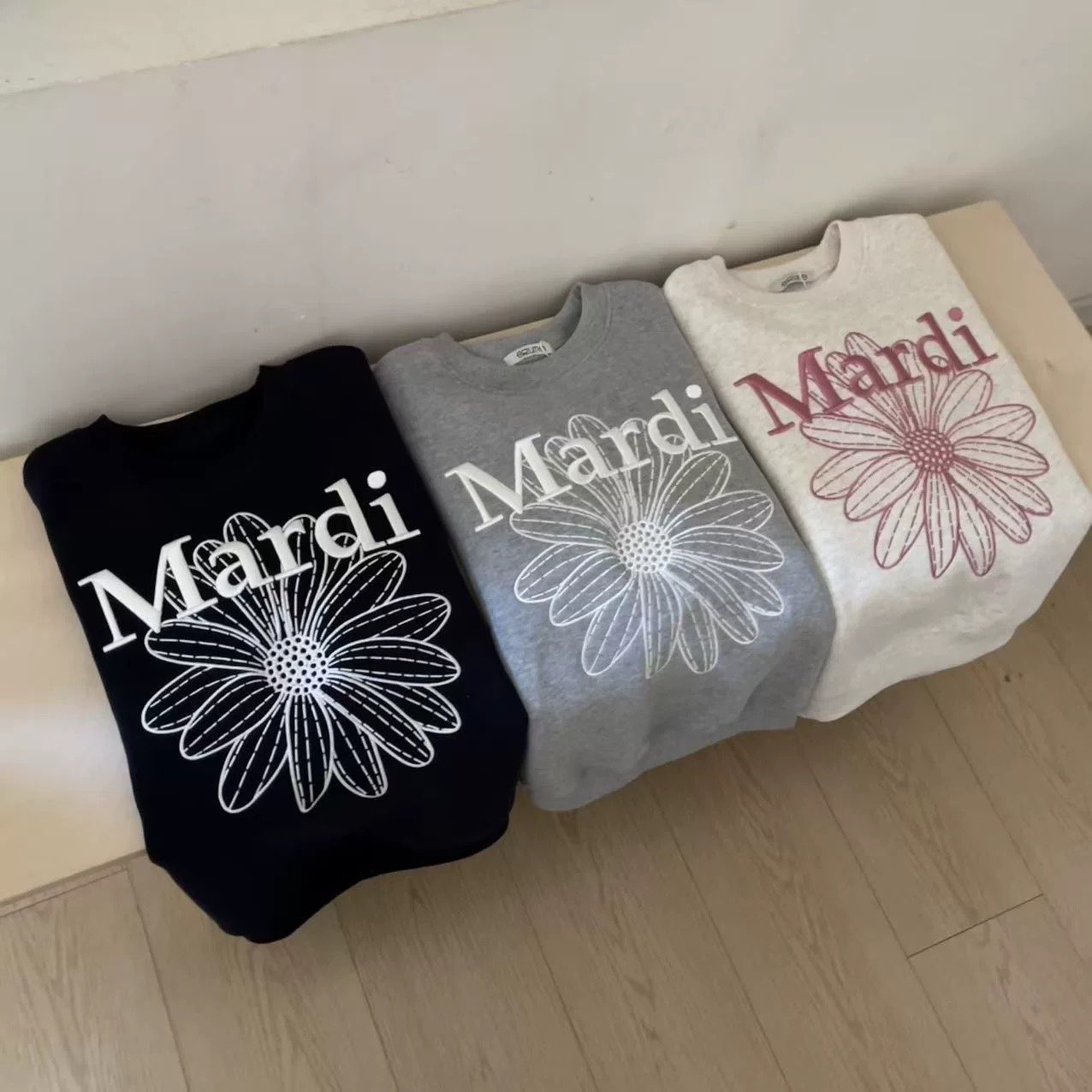 Mardi小雏菊韩国卫衣女秋冬腊肠狗潮牌印花明星同款情侣上衣外套