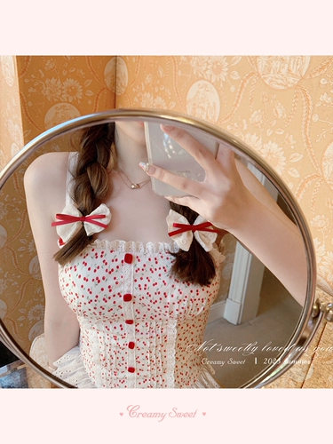 Creamysweet Little Cherry Summer Dopamine Girl Flower Series Sweet Top Top Tibra платье