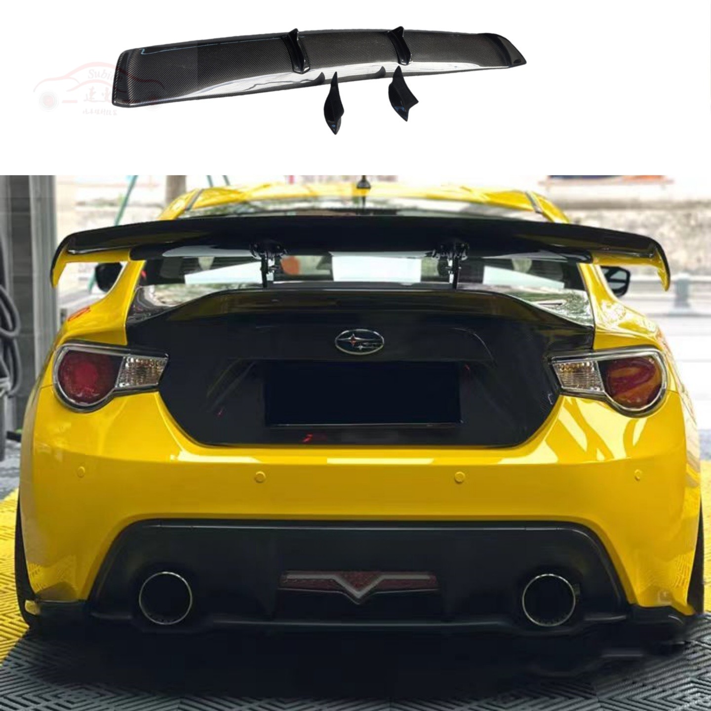 8BRZ6改装碳纤尾翼安装后扰流