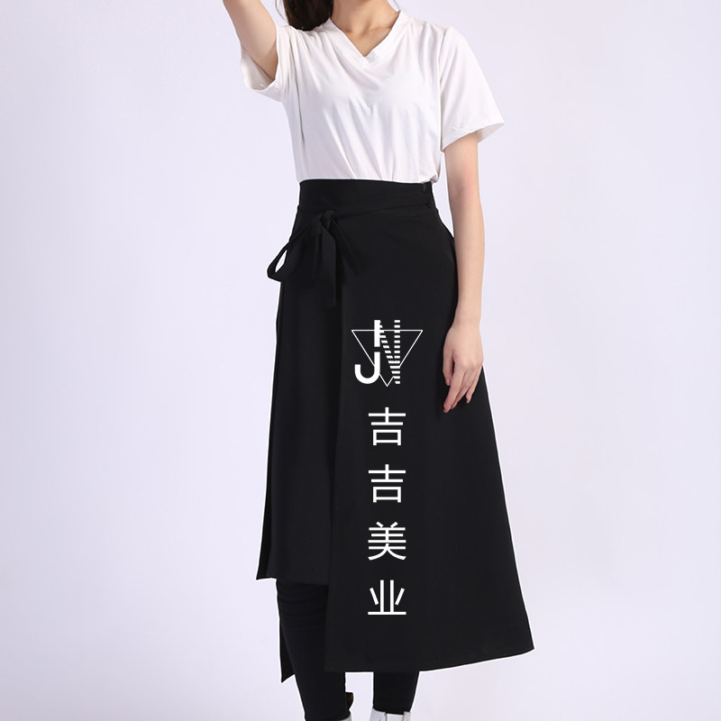 半身围裙2026新款男女理发店工作服一片美发助理化妆定制LOGO印字