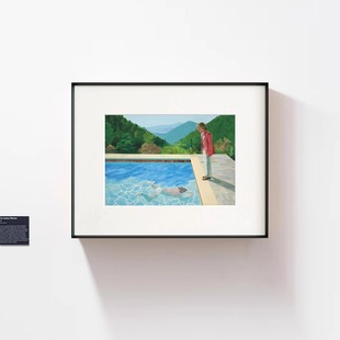 大卫·霍克尼丨Pool 复刻版画小众装饰画现代简约黑白艺术挂画