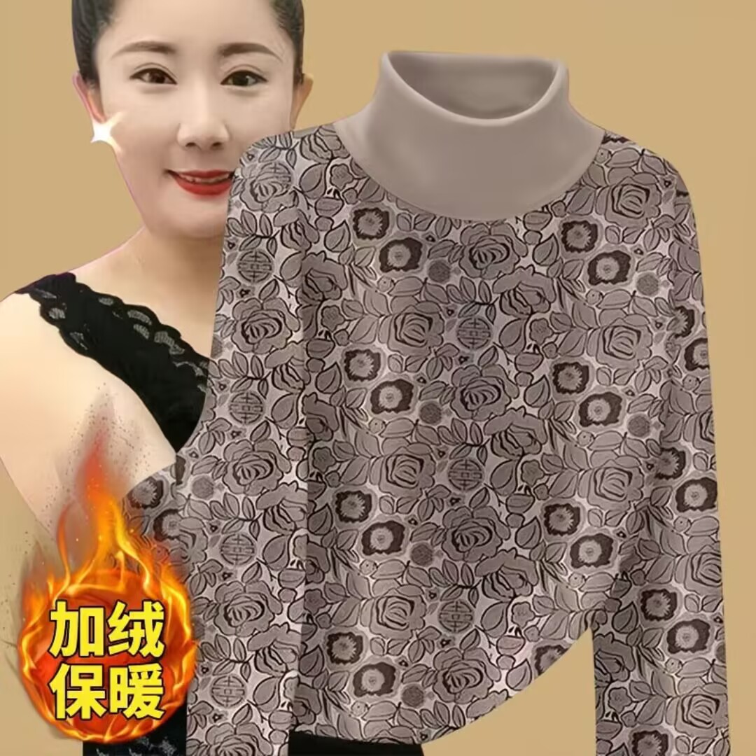 新品2025秋冬爆款T恤打底衫时尚洋气女装保暖上衣德绒半高领长袖