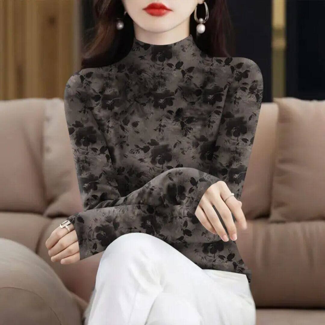 印花捡漏~大码新款剪标高档女装2026秋季减龄长袖遮肚T恤女上衣潮