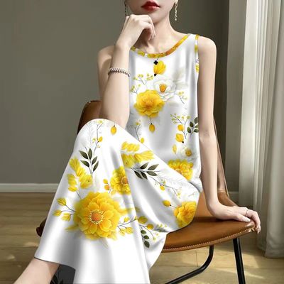清仓捡漏-2025夏新款修身减龄遮肚妈妈装背心吊带中长款连衣裙女