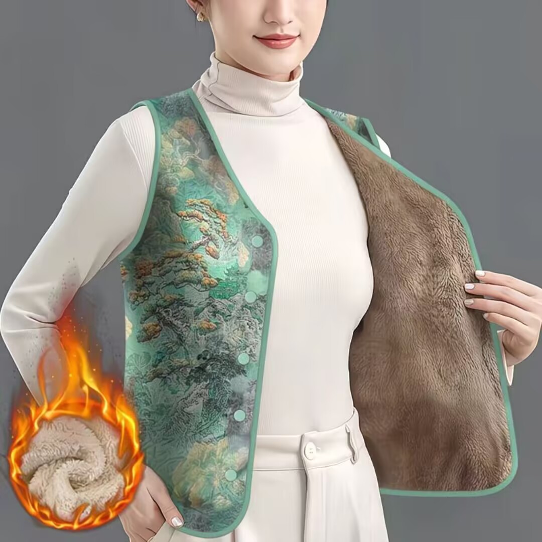 中式国风气质马甲时尚复古加厚坎肩背心开衫女装新款妈妈无袖上衣