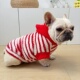 法斗衣服秋冬季 新年喜庆小红帽条纹过年衣服巴哥斗牛犬胖狗狗衣服
