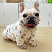 法斗衣服秋冬装 加绒加厚卡通卫衣半拉链保暖巴哥斗牛犬胖狗狗衣服