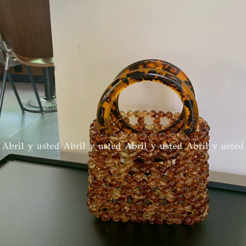 Ретро янтарный портативный плетеный набор материалов с бусинами, DIY, изысканный стиль