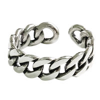 Korean simple and retro aged 925 sterling silver burned silver craft chain twist ring open ring ring thumbnail 7