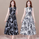 显瘦裙子 外穿长裙大码 复古国风旗袍连衣裙女中长款 夏气质内搭无袖