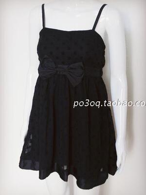 日本复古tralala 小恶魔千禧风蝴蝶结暗黑亚y2k小黑裙吊带连衣裙