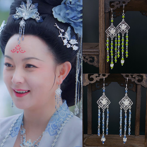 古风水晶女镂空花朵百搭汉服配饰