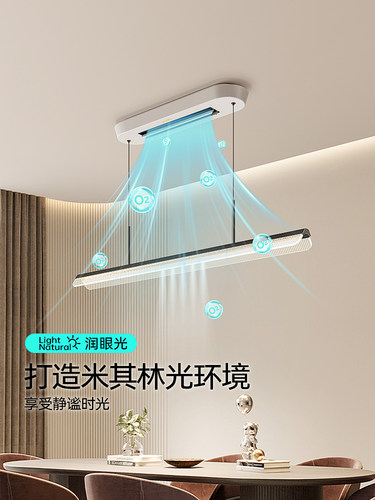 餐厅吊灯无叶扇灯吊扇灯2025新型现代简约简约豪华综合餐厅中山灯