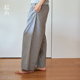 睡裤 家居裤 女松弛感宽松直筒长裤 松永春夏女纯棉极简风条纹阔腿裤