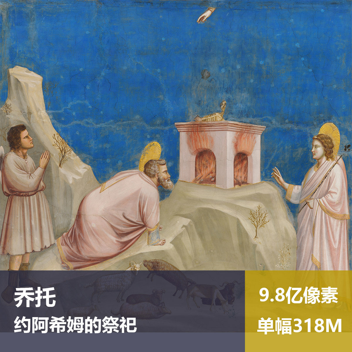 约阿希姆的祭祀乔托高清油画原版作品装饰画喷绘素材图片