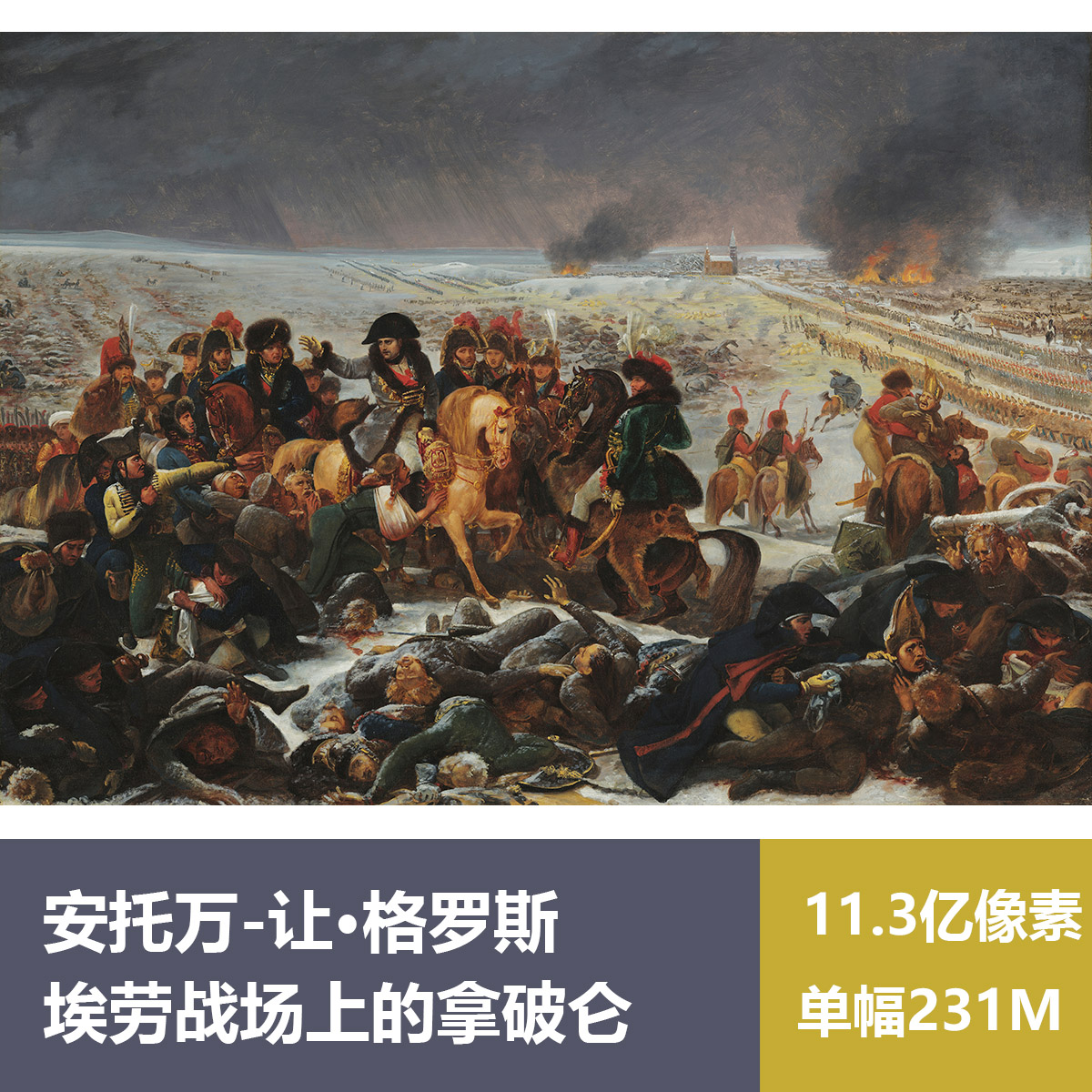 埃劳战场上的拿破仑安托万-让·格罗斯高清油画原版作品素材