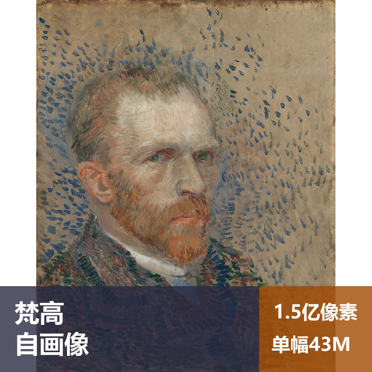 自画像梵高高清油画原版作品装饰画喷绘图片素材