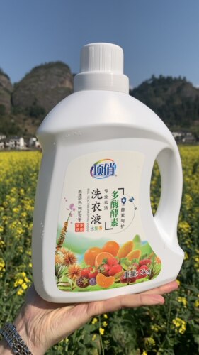 顶俏洗衣液水果香瓶装多酶酵素去渍护衣留香深层洁净柔顺不伤手