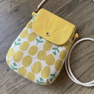 手作清新文艺布艺手机包斜挎包加厚保护套散步遛弯手机袋小包