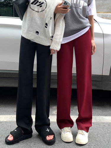 黑色窄版西装裤女春秋2023新款