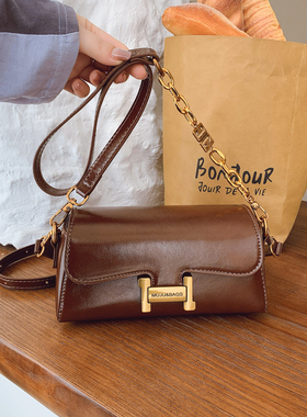 高级感质感复古洋气法棍包2025新款时尚流行腋下包百搭单肩斜挎包