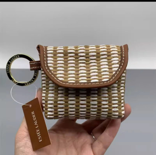 编织翻盖化妆包零钱包小卡包钥匙包耳机包精致又好看 雅诗兰黛新款