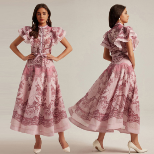 半身裙高端裙 欧美风宫廷两件套上衣 明星同款 英伦风复古女神套装