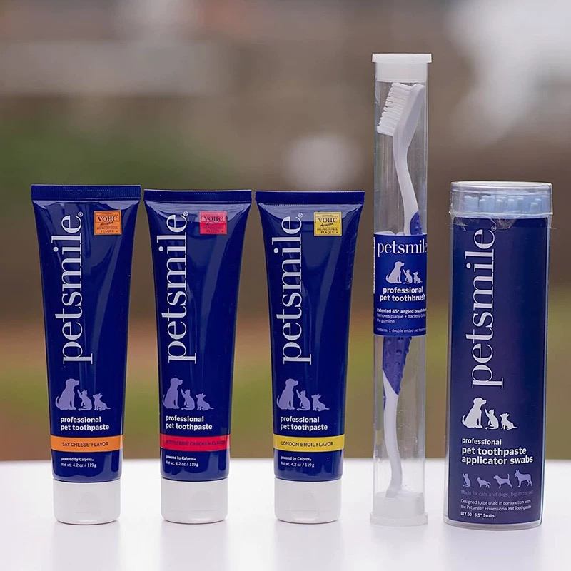 美国Petsmile宠物牙膏牙刷猫咪狗狗去结实小型犬除口臭可食用