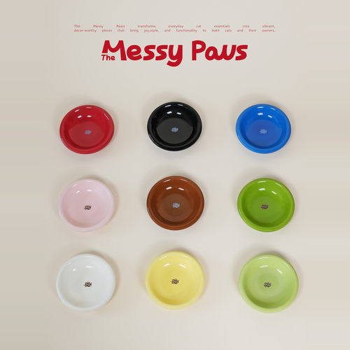 MessyPaws猫碗宠物碗马卡龙色