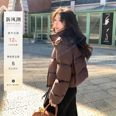 肯豆风短款羽绒服女宽松加厚外套