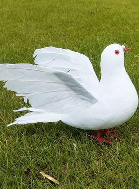 大白鸽子飞翔婚庆商场羽毛摆件