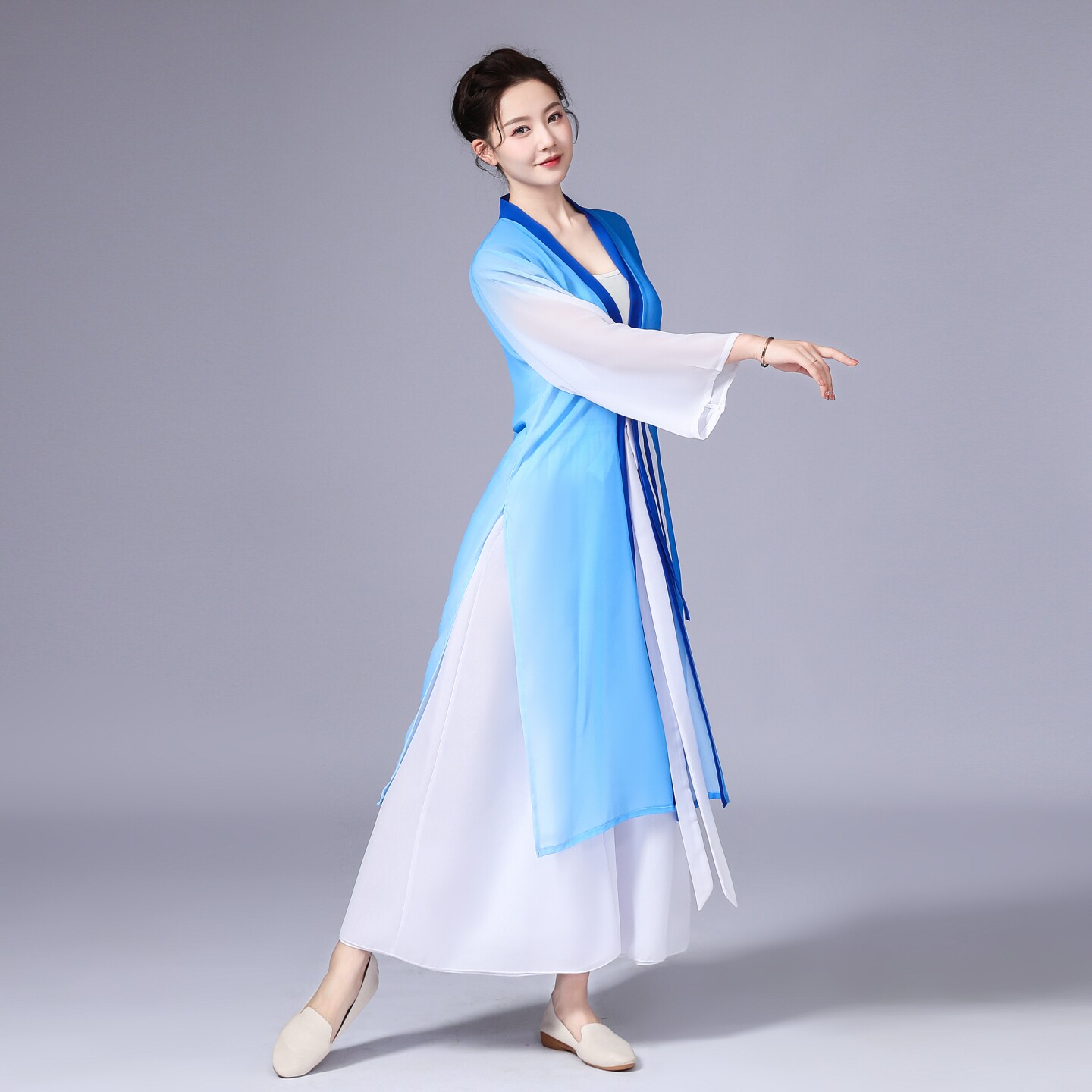 古典身韵舞蹈练功服现代跳舞服装太极剑舞艺考披肩长款外搭披风