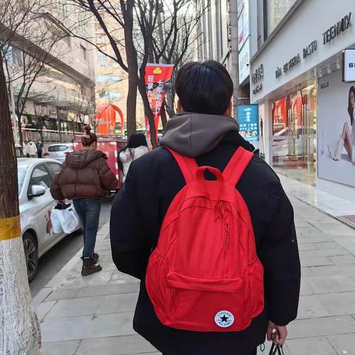 匡威/Converse女生红色双肩包