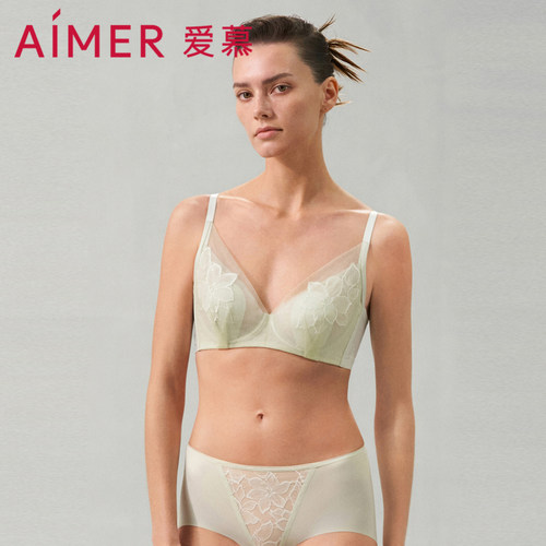 爱慕花之秘境内衣女薄花瓣杯大胸显小文胸AM139541