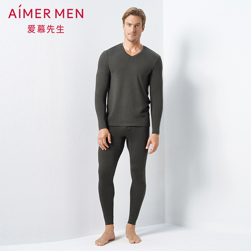 羊毛男士双层加厚保暖长裤
