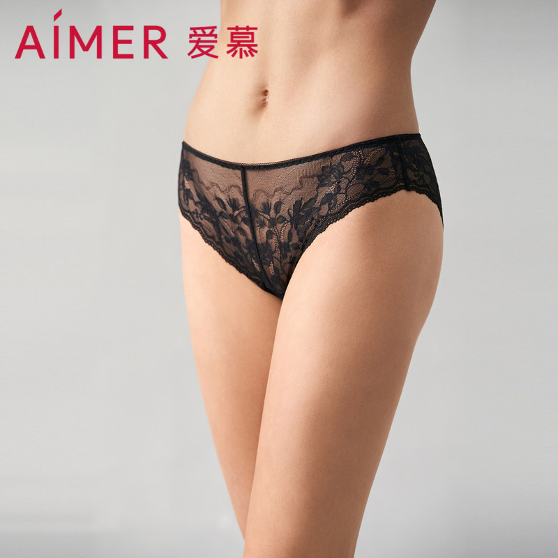 爱慕奇妙邂逅内裤女棉质底裆性感蕾丝低腰巴西裤AM229822