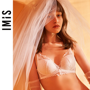 爱美丽IMIS商场内衣新无钢圈蕾丝刺绣聚拢3 4中厚杯文胸IM17BKF1