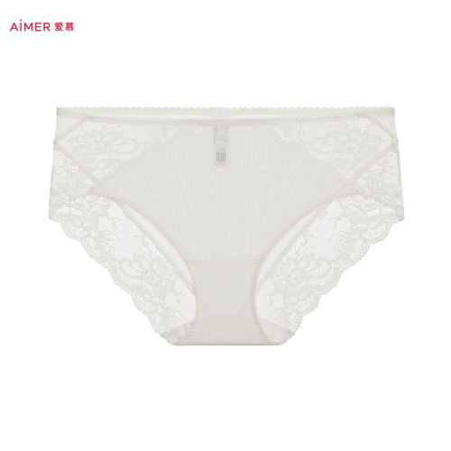 爱慕春野妙享内裤女棉质里裆性感蕾丝中腰三角裤AM22C241