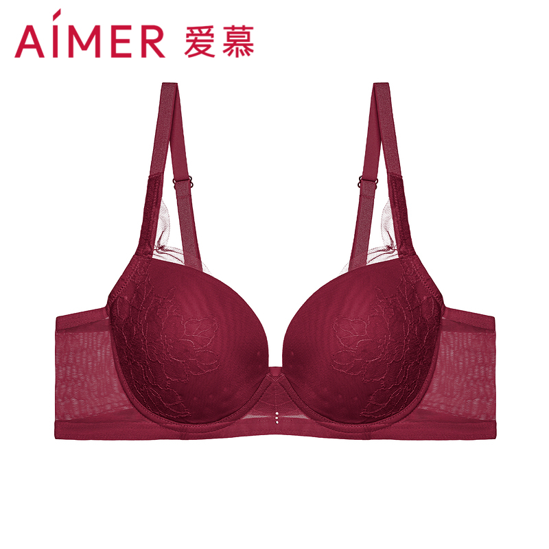 【洞洞杯】爱慕内衣女时间的礼物3/4薄模杯大胸显小文胸AM116522