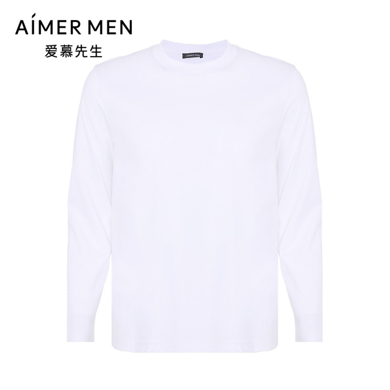 爱慕先生23AW先生暖搭-百搭Tee男士圆领套头长袖上衣NS81L121