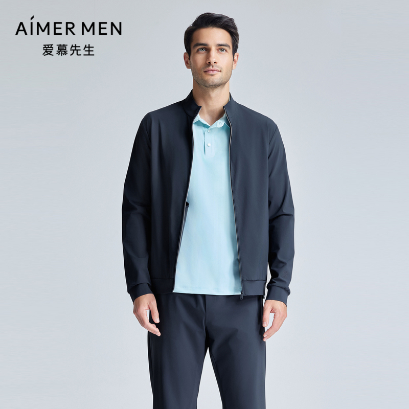 爱慕先生24SS轻商旅系列立领开衫拉链长袖外穿男士NS81K973