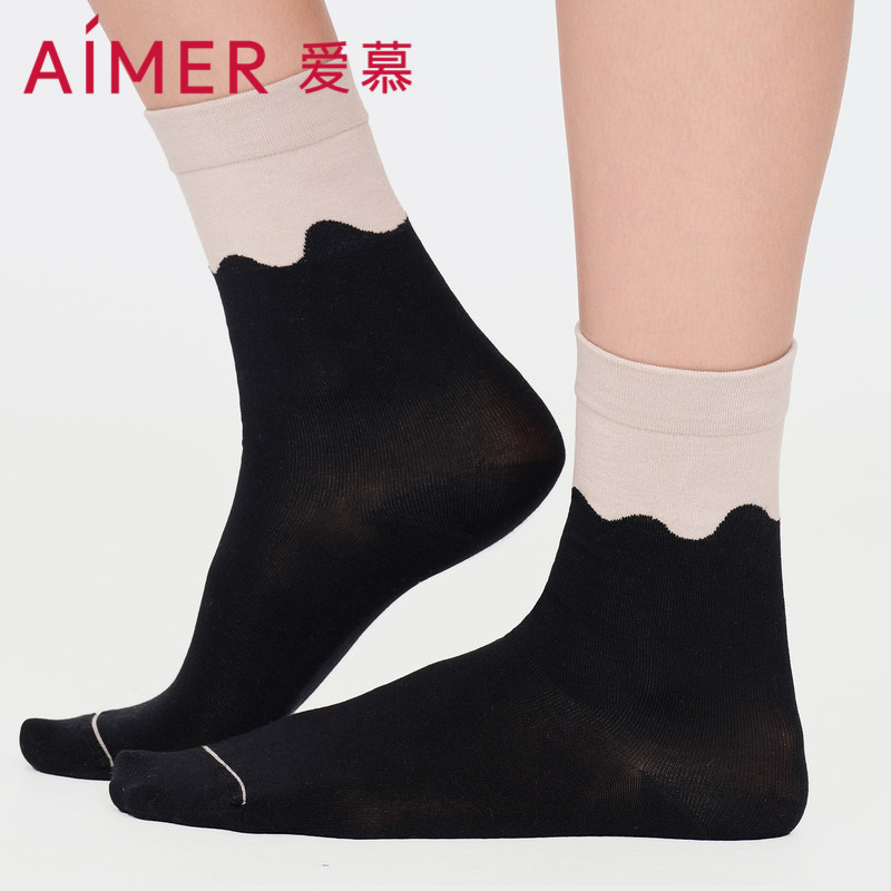【2件包】爱慕袜子女牛奶袜莫代尔弹力舒适小腿袜高筒袜AM947871