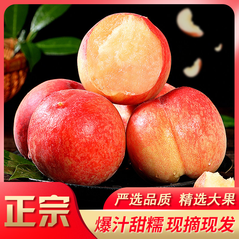 陕西高原桃子水蜜桃甜脆口感  桃子新现摘鲜应季货水果4.5/8.5斤