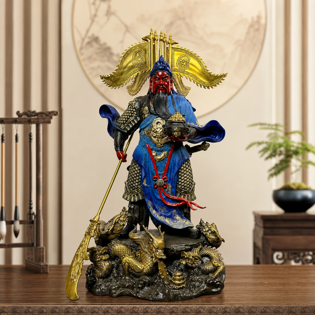 武财神提刀九龙关公供奉神像关二爷摆件家用招财公司店铺开业