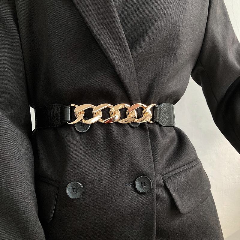 设计款松紧西装弹力配毛衣腰带