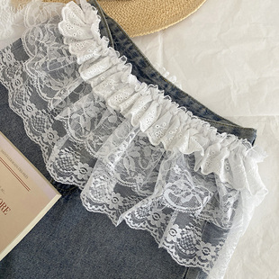 蕾丝腰带女款2025新款法式复古屁帘叠穿高级感甜妹花边蛋糕裙遮跨