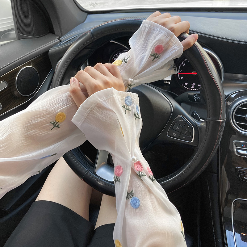 防晒冰袖女士夏季冰丝凉爽防紫外线护臂遮阳透气骑车开车宽松袖套