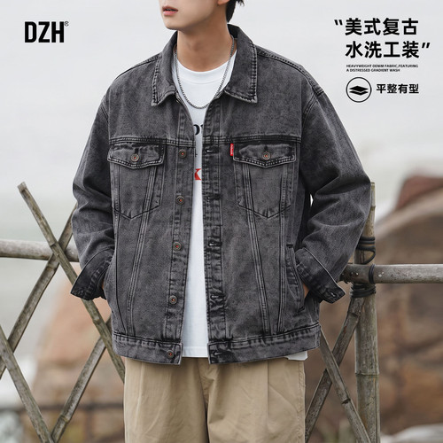 牛仔外套美式复古水洗工装