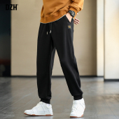 男2026新款 春季 裤 男士 九分休闲男裤 黑色卫裤 子收口束脚裤 宽松大码