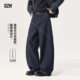 丹宁原色弯刀牛仔裤 慵懒裤 男冬季 男士 新款 宽松阔腿裤 子直筒弯刀裤